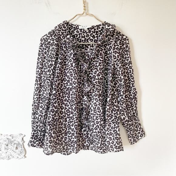 Sea New York Lottie Leopard Ruffled Blouse 2 - Picture 2 of 9